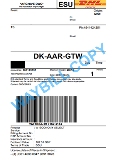 Dhl Label Advice What Parcel Documents Dhl Commercial Invoice Waybill